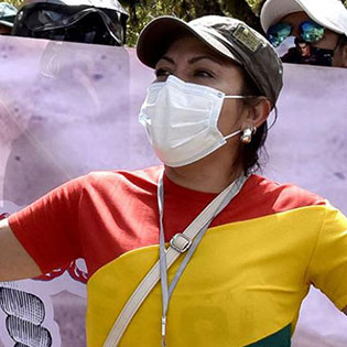 photo of woman in mask